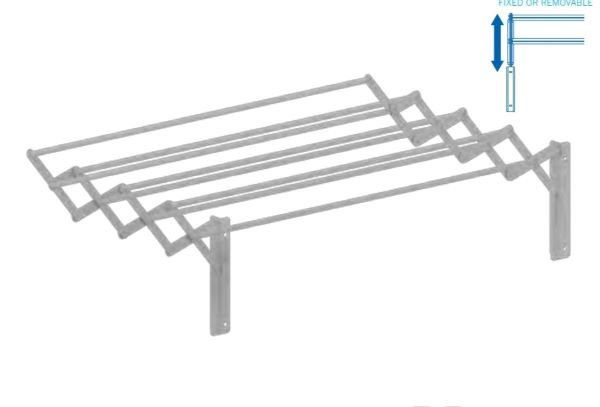 Uscator pliabil din aluminiu cu suporti detasabili - 8x160